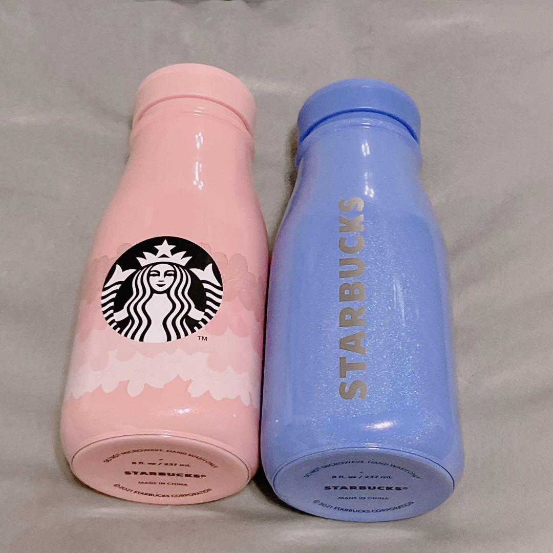 スターバックス　ステンレスタンブラー　2種　ラメ　ブルー　さくら　グリッター