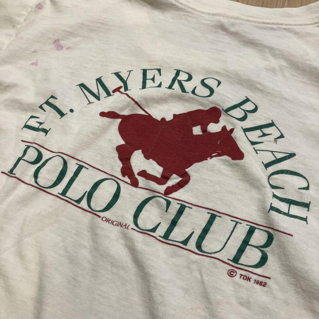 80年代ヴィンテージ　ペイントTシャツ　ポロクラブ　POLO CLUB