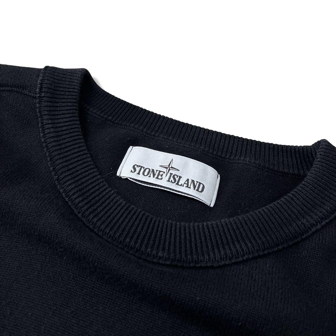 【2022SS】STONE ISLAND クルーネック コットンニット ブラック