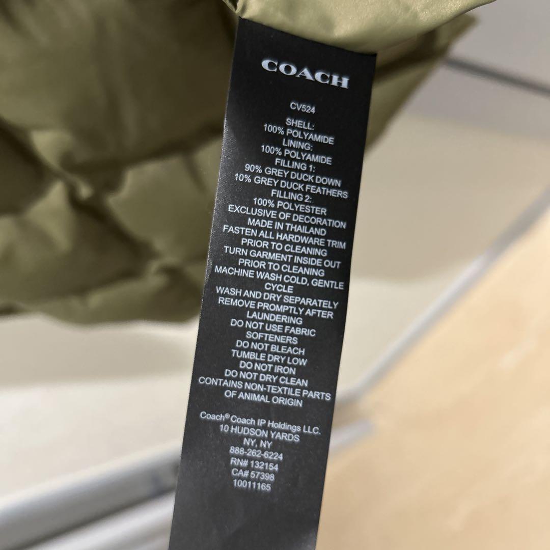 【新品未使用】COACH キルティング ロングダウン オリーブ