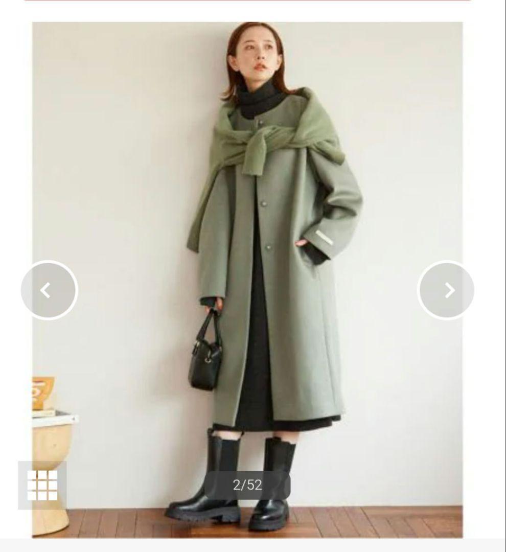 ノーカラーコート　LANAWOOL　JOURNALSTANDARD relume