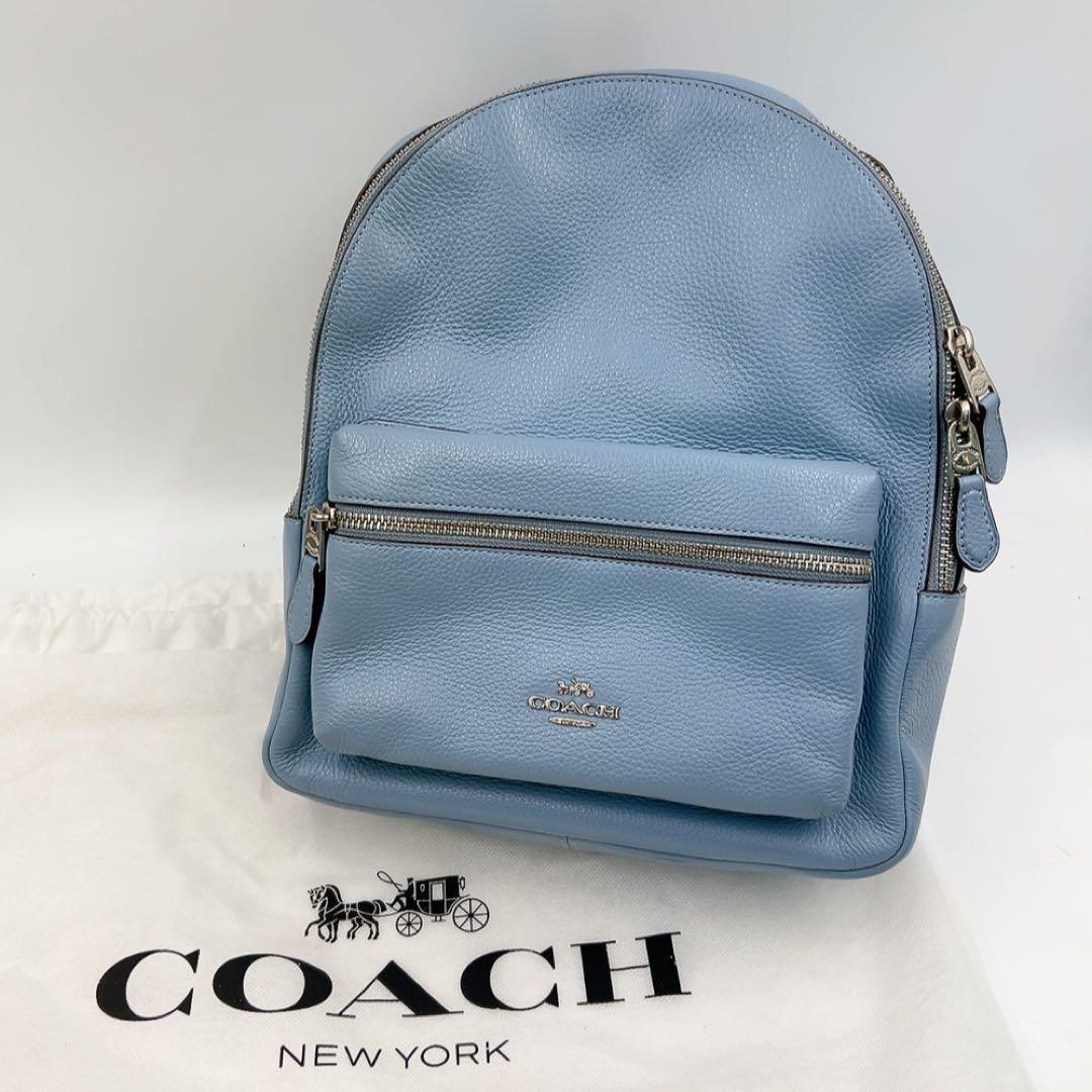 6ACM12 COACH 水色 ブルー リュック
