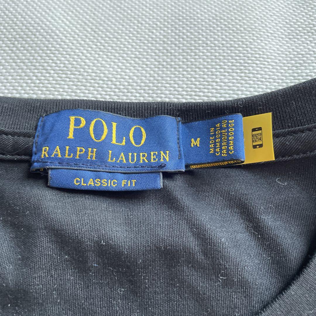 ラルフローレン　Polo Ralph Lauren 長袖カットソー 刺繍ロゴ 黒