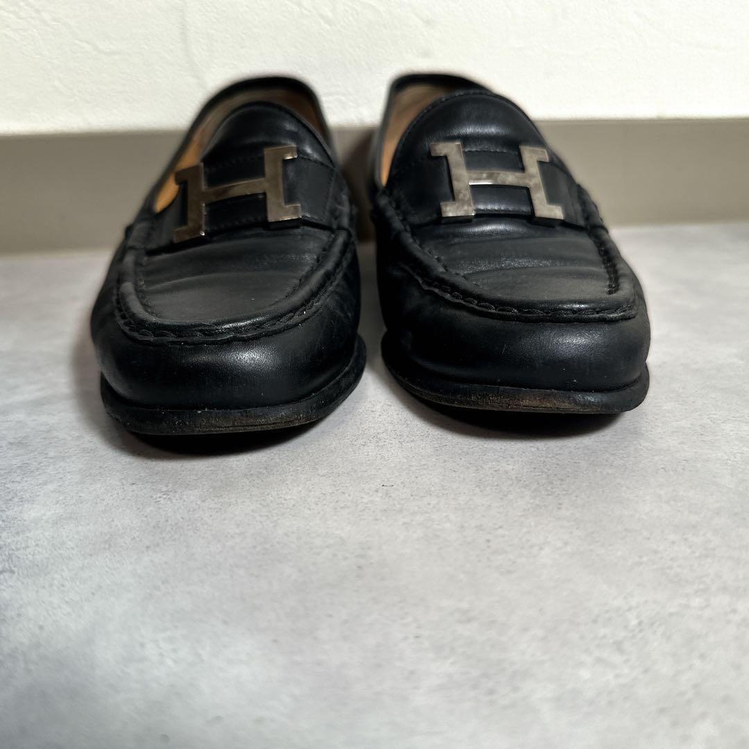 HREMES エルメス H金具 パンプス ローファー 35 ブラック