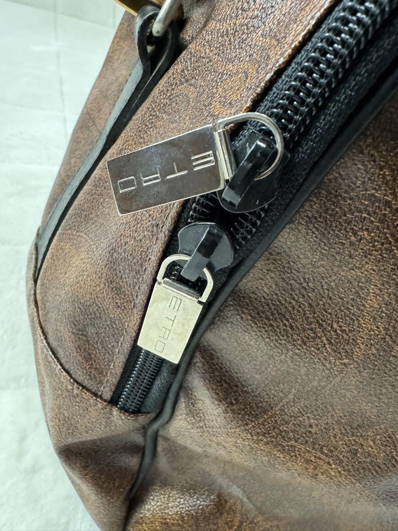エトロ 2way 斜めがけ 肩かけ ボストンバッグ ショルダー付き