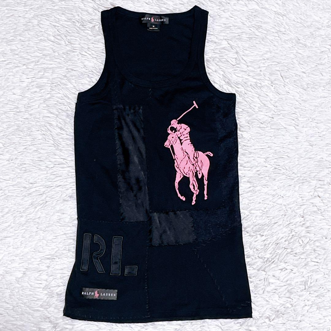 品質が 美品 ラルフローレン ビッグポニー タンクトップ ビンテージ加工 トップス