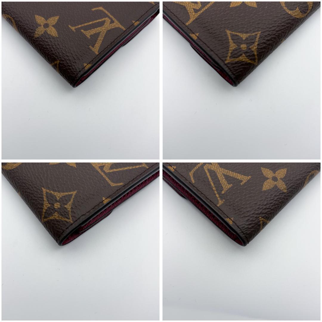 【極美品】ルイヴィトン ポルトモネロザリ モノグラム 折り財布 フューシャ