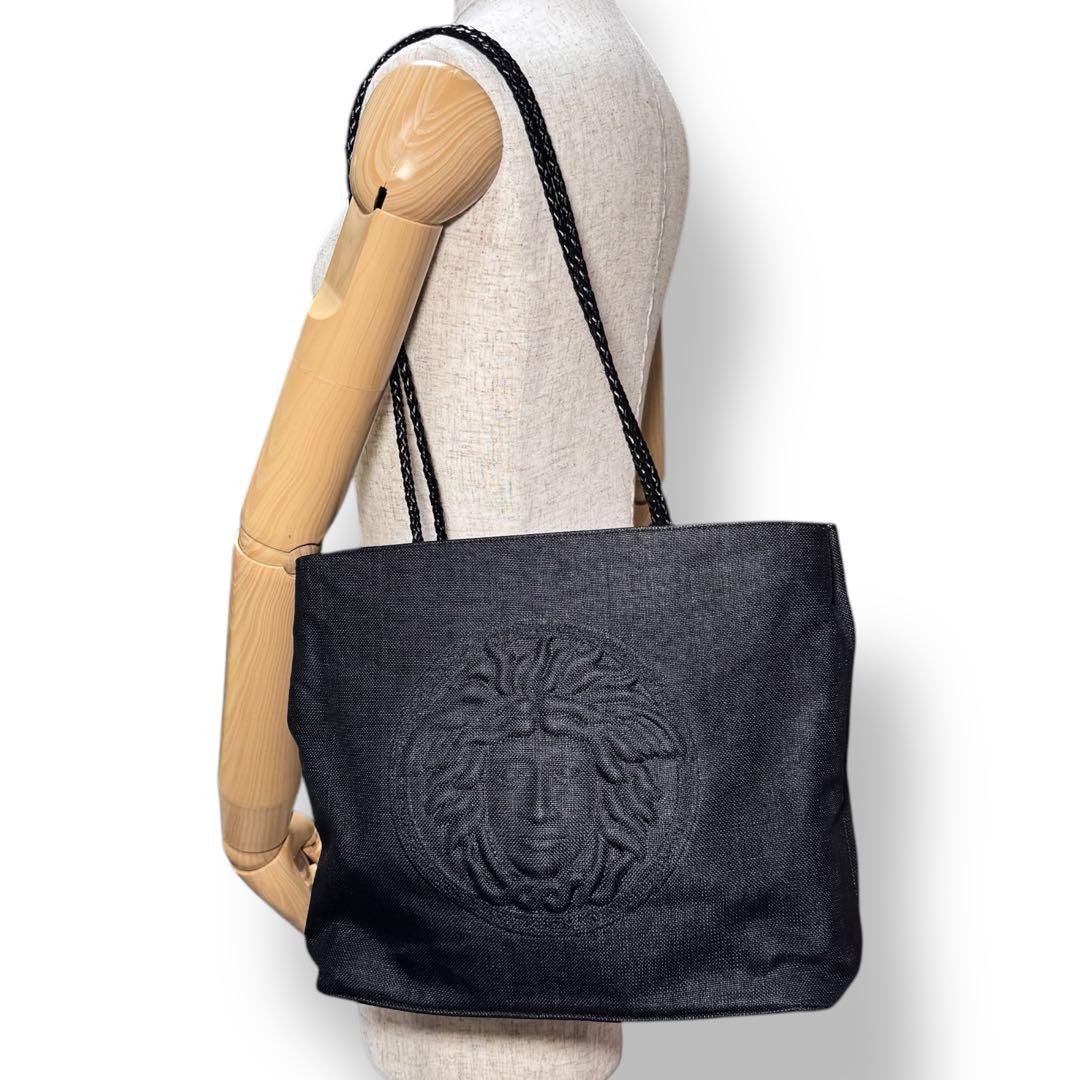 vintage GIANNI VERSACE ショルダー メデューサ 黒 肩がけ