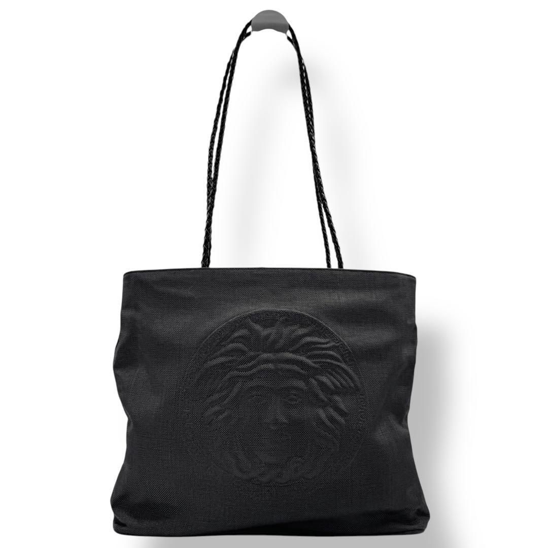 vintage GIANNI VERSACE ショルダー メデューサ 黒 肩がけ
