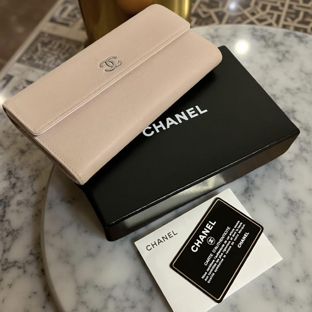 シャネル CHANEL セブルガ 長財布　キャビアスキン