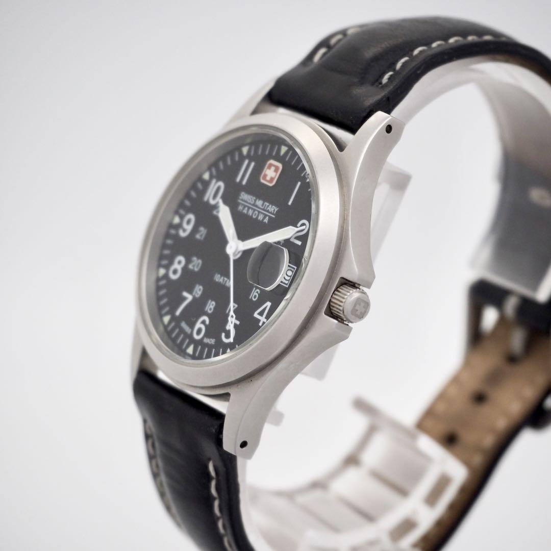 730 SWISSMILITARY 時計　デイト　メンズ　ブラック　希少