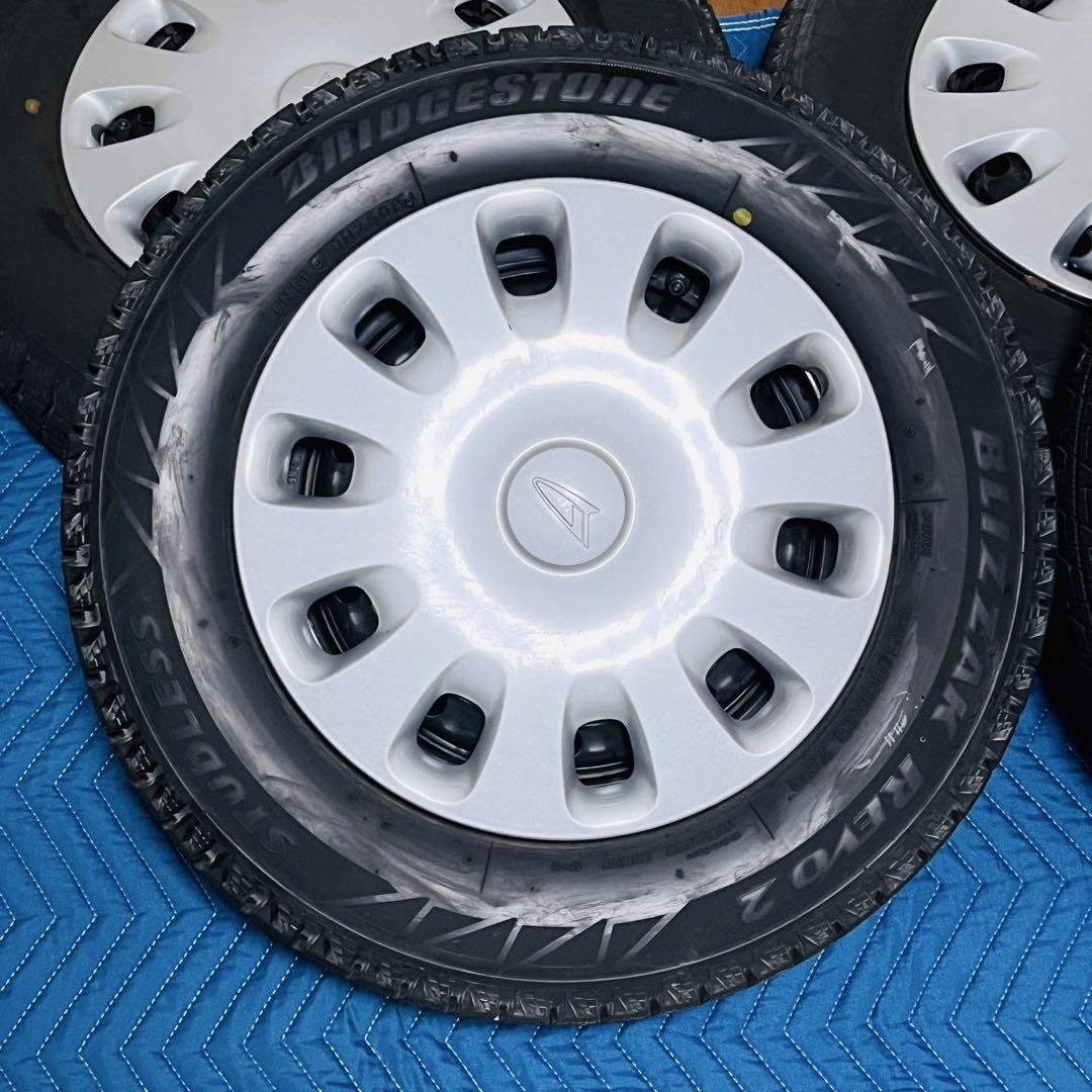 ①鉄チンホイール　スタッドレス　４本　145/80R13　ブリザック