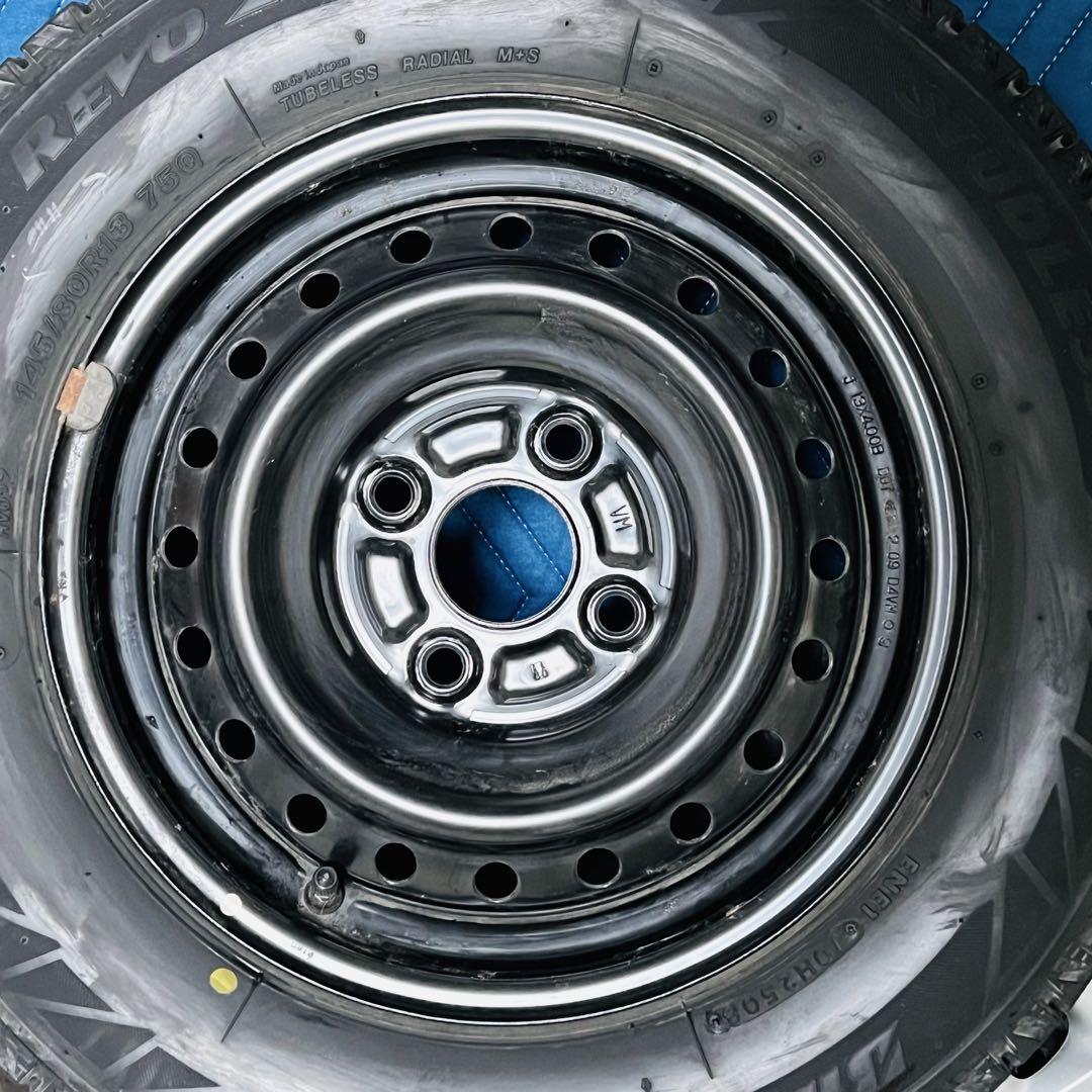 ①鉄チンホイール　スタッドレス　４本　145/80R13　ブリザック