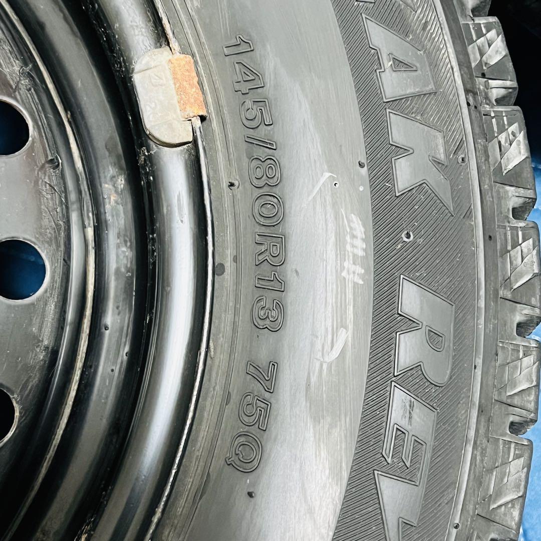 ①鉄チンホイール　スタッドレス　４本　145/80R13　ブリザック