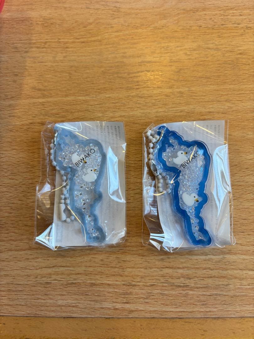 びわ湖アクリルキーホルダー 水色 青2個セット新品、♥