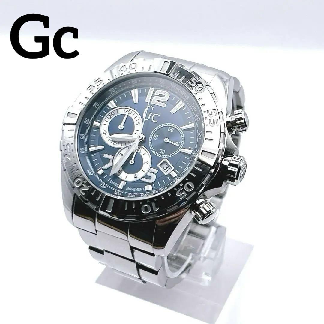ゲスコレクション　GCウォッチ　クロノグラフ　腕時計　ブルー　メンズ　GUESS