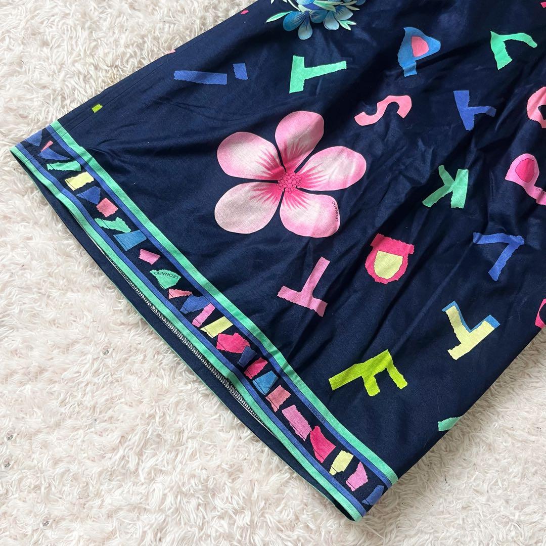 20 レオナール セットアップ 花柄 スカート トップス ブランドロゴ M紺 20 レオナール セットアップ 花柄 スカート トップス ブランドロゴ M紺