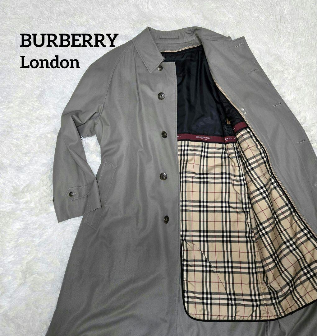 美品 BURBERRY インナー付 メンズ ステンカラーコート ノバチェック