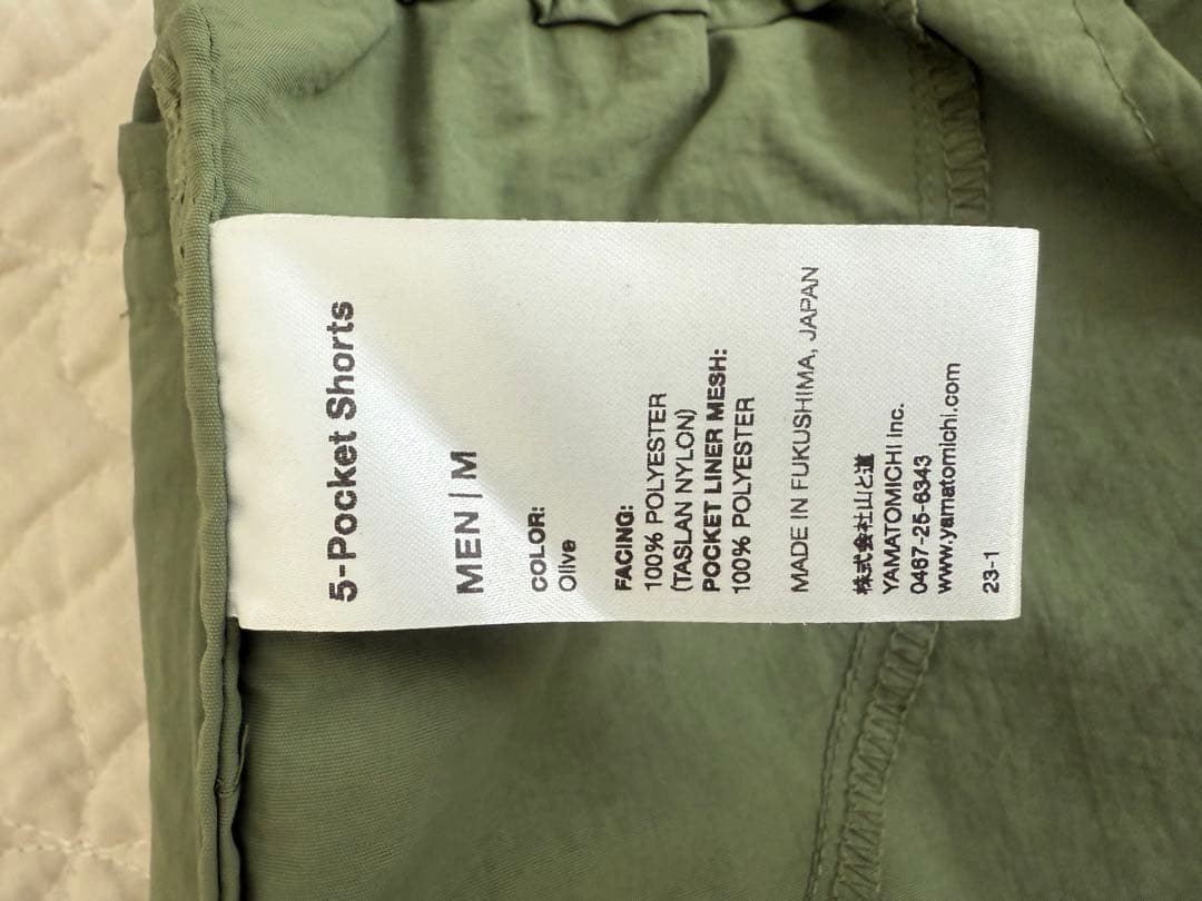 山と道5ポケットショートパンツ オリーブMENS Mサイズ未使用品