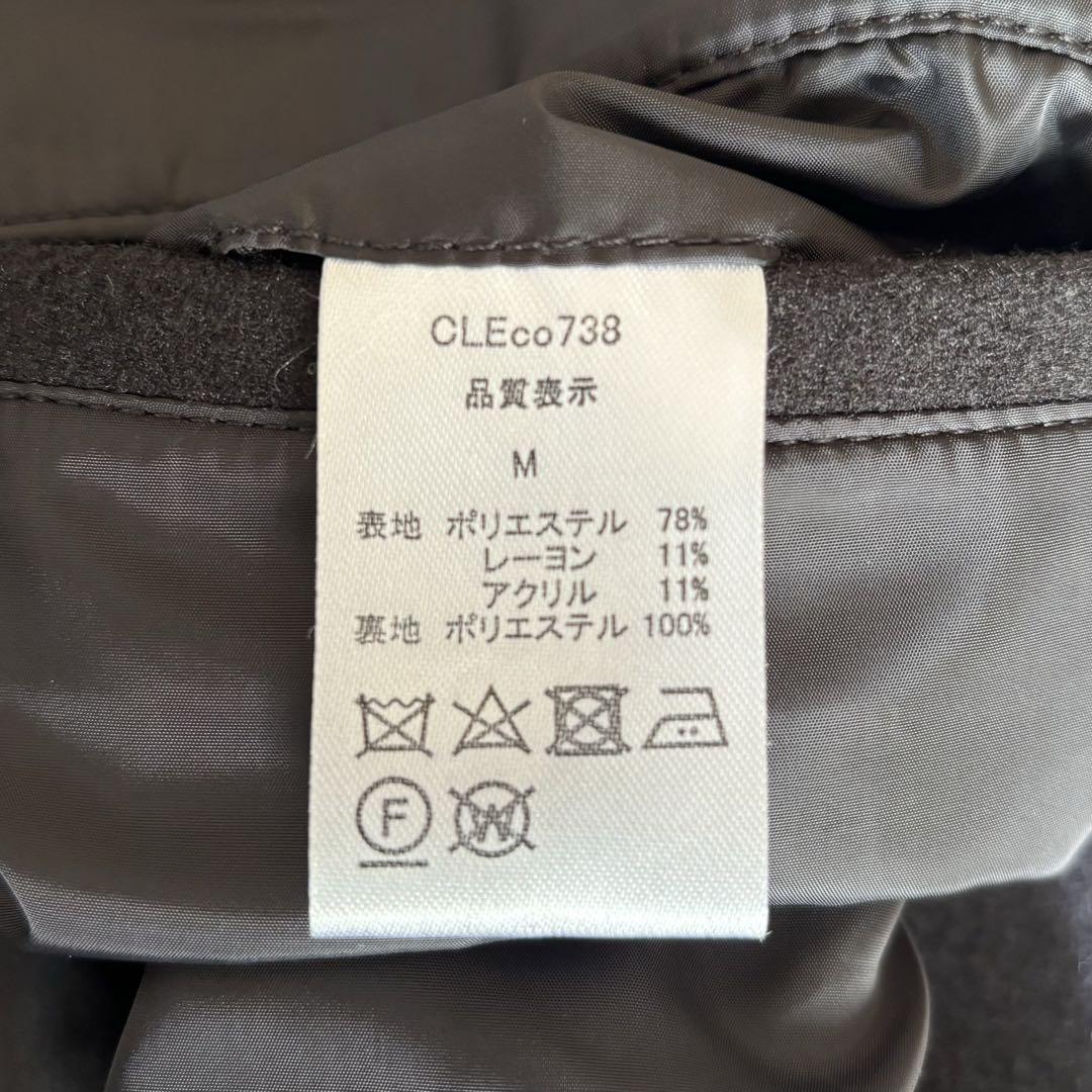 CLEL クレイル　テックメルトン ルーズステンカラーコート ブラック