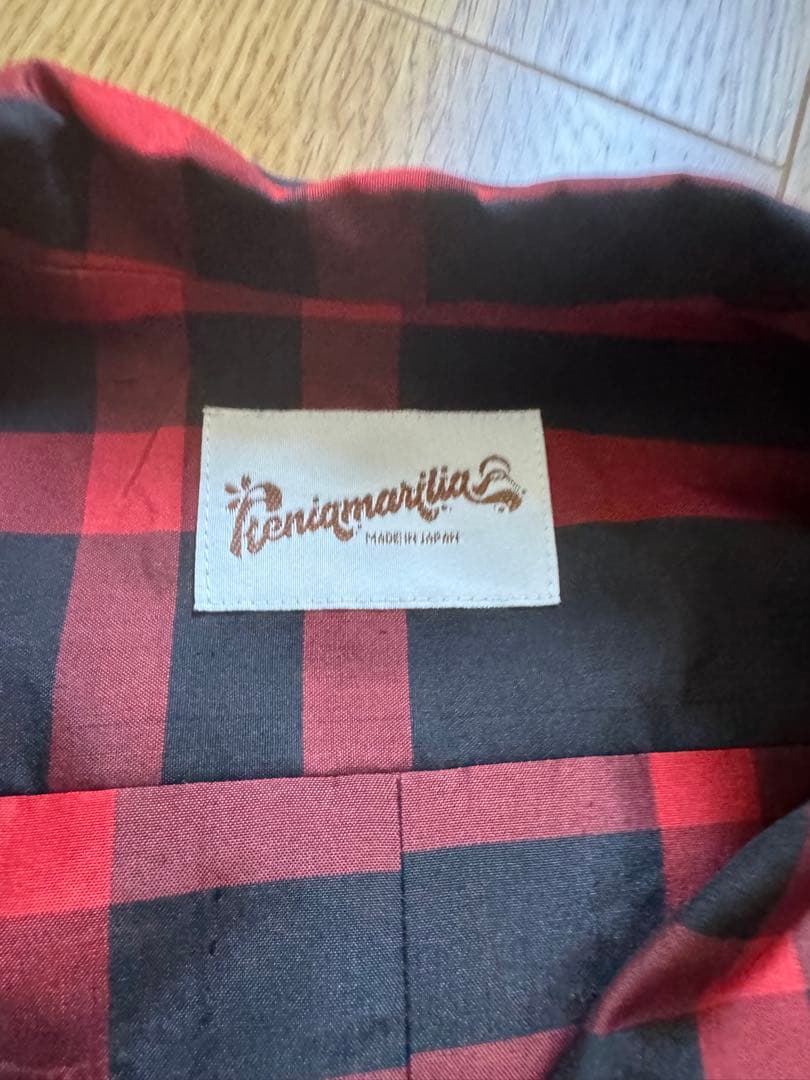 ケニアマリリア keniamarilia 半袖シャツ 赤と黒のチェック ケニアマリリア keniamarilia 半袖シャツ 赤と黒のチェック