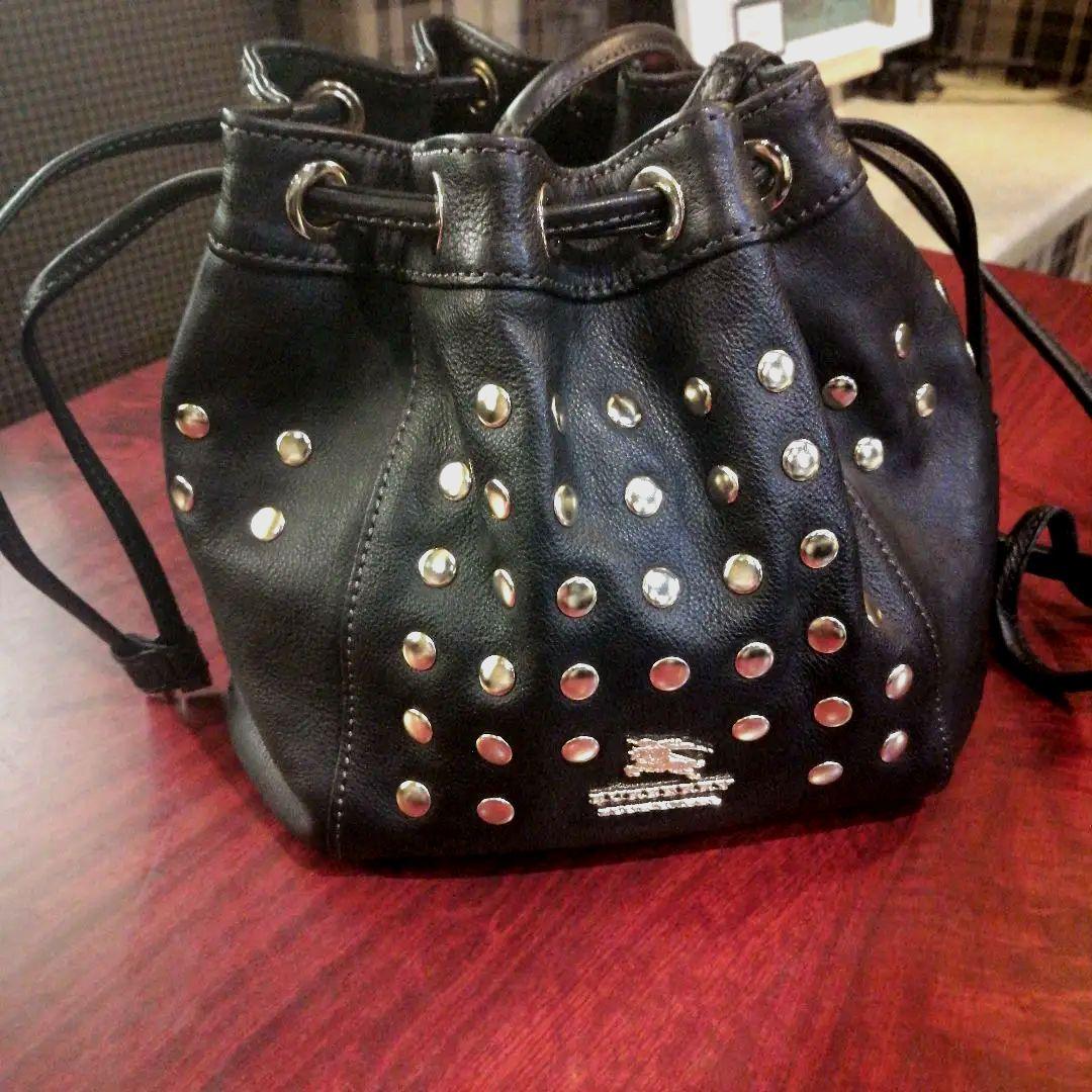 【美品】バーバリーブルーレーベル　ショルダーバッグ　巾着　スタッズ　ホースロゴ