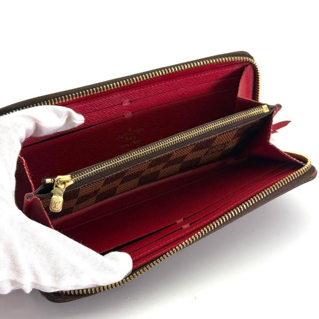 【美品】ルイヴィトン ダミエ ポルトフォイユ クレマンス 長財布