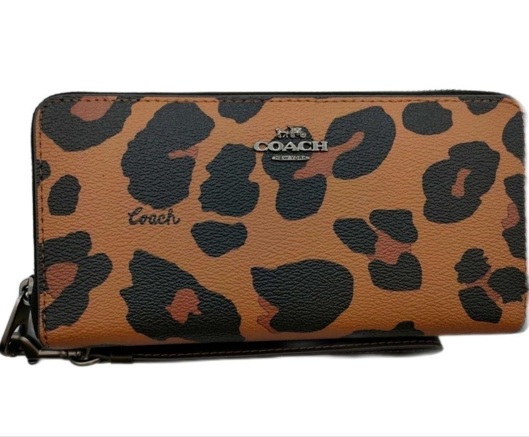 COACH コーチ 長財布 レオパード ヒョウ柄 cc865 - メルカリ