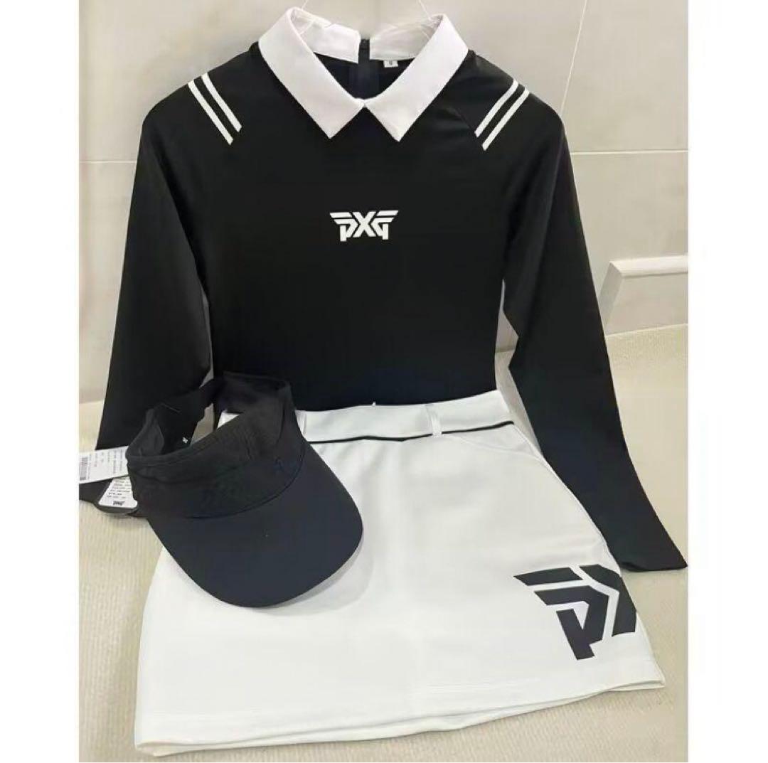 PXG ゴルフ ウェア レディース長袖 ポロシャツ スカート2点セット PXG ゴルフ ウェア レディース長袖 ポロシャツ スカート2点セット
