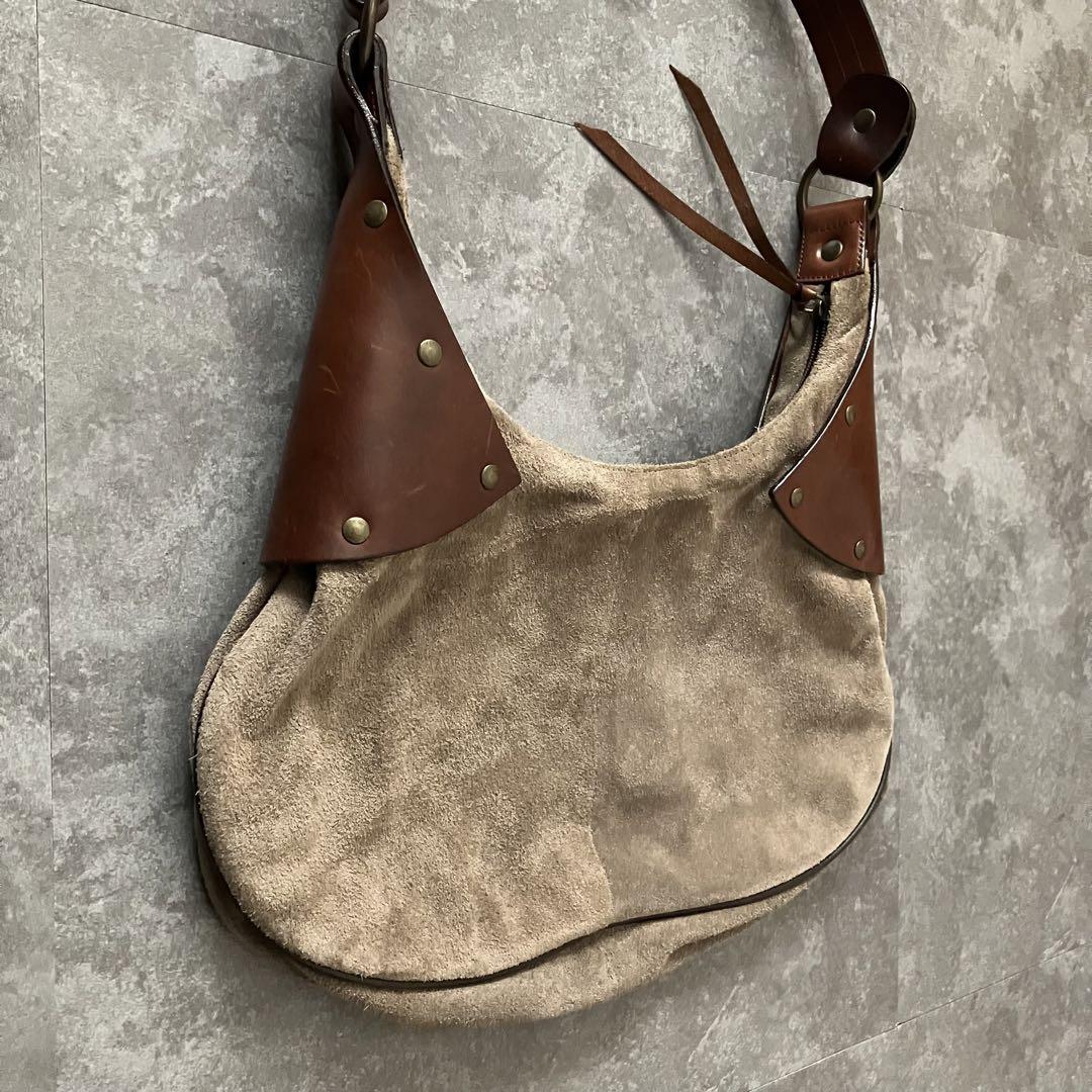 バッグ suede leather combi one shoulder bag Y2K