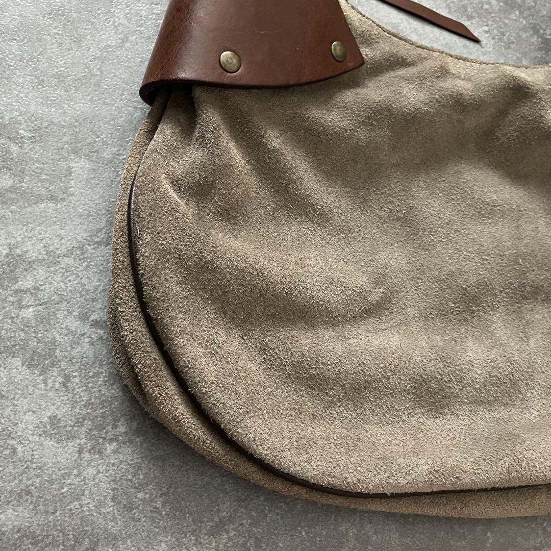 バッグ suede leather combi one shoulder bag Y2K