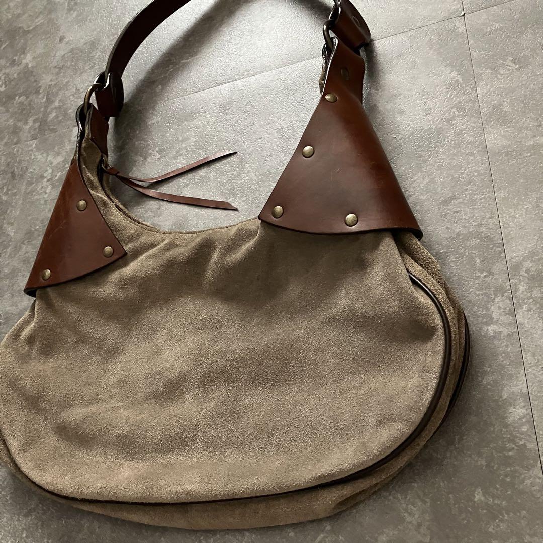 バッグ suede leather combi one shoulder bag Y2K