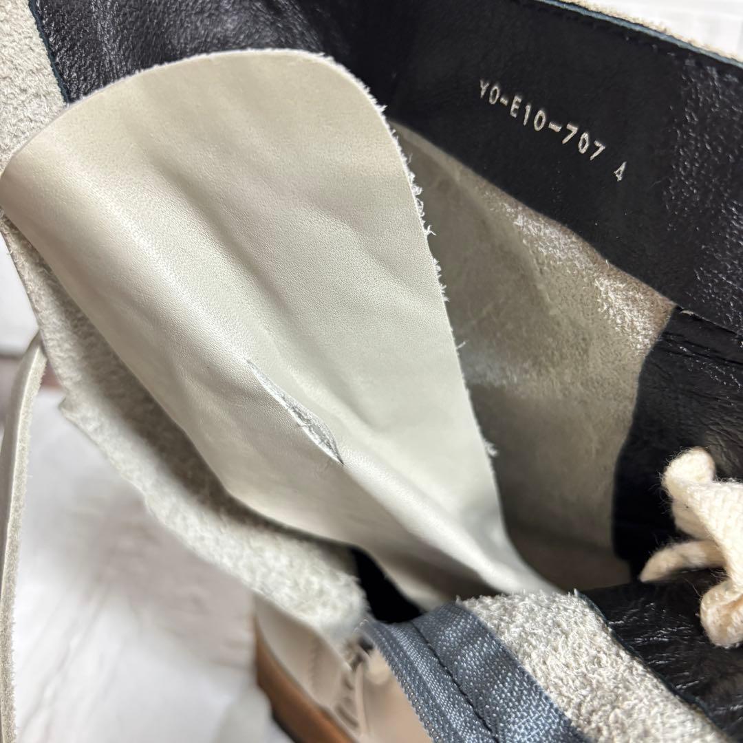 y's ワイズ レースアップブーツ 本革 グレー 編み上げ 24〜24,5