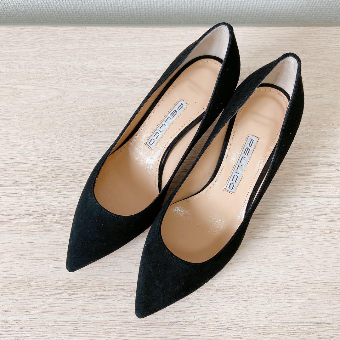 新品　ペリーコ　パンプス　ブラック　黒色　スエード