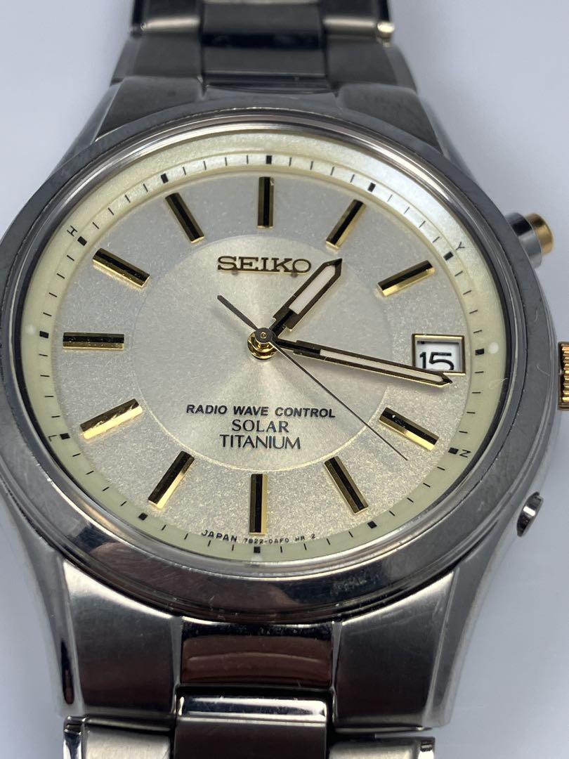 SEIKO ソーラー電波時計 チタン製　7B22-0AD0