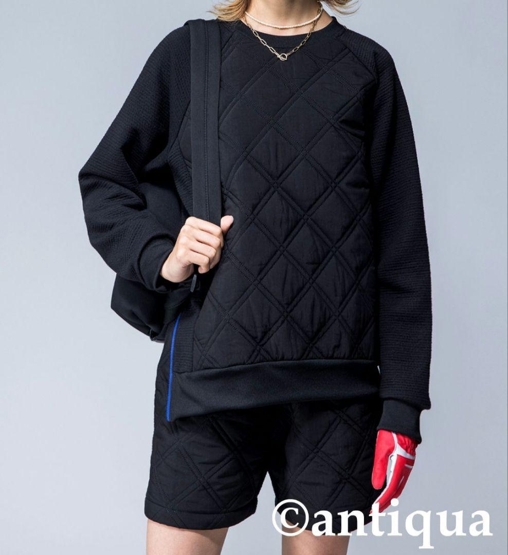 antiqua GOLF STCH 配色ファスナー異素材キルトパンツ ゴルフ