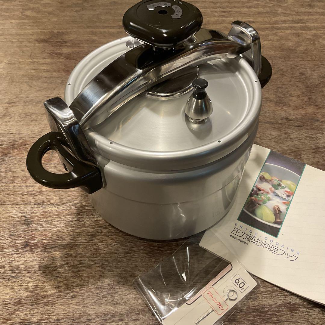 未使用　理研RIKEN 圧力鍋 RNP-60 6L 一升炊き アルミ 未使用品！理研 圧力鍋 6リットル 一升炊 RIKEN リケン 両手鍋 R