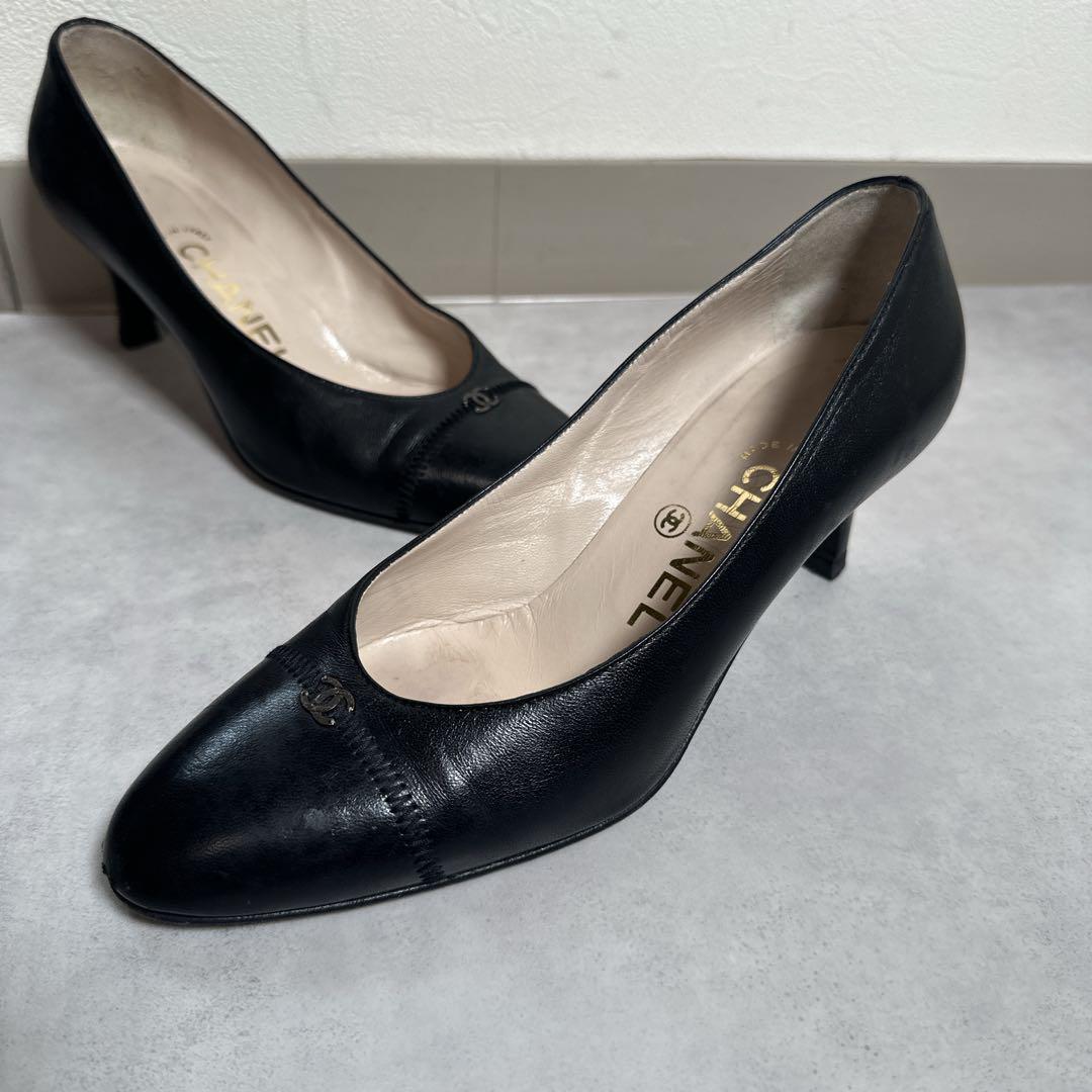 CHANEL シャネル　ココマーク　フリル　 パンプス イタリア製 36.5 CHANEL シャネル ココマーク フリル パンプス イタリア製 36.5