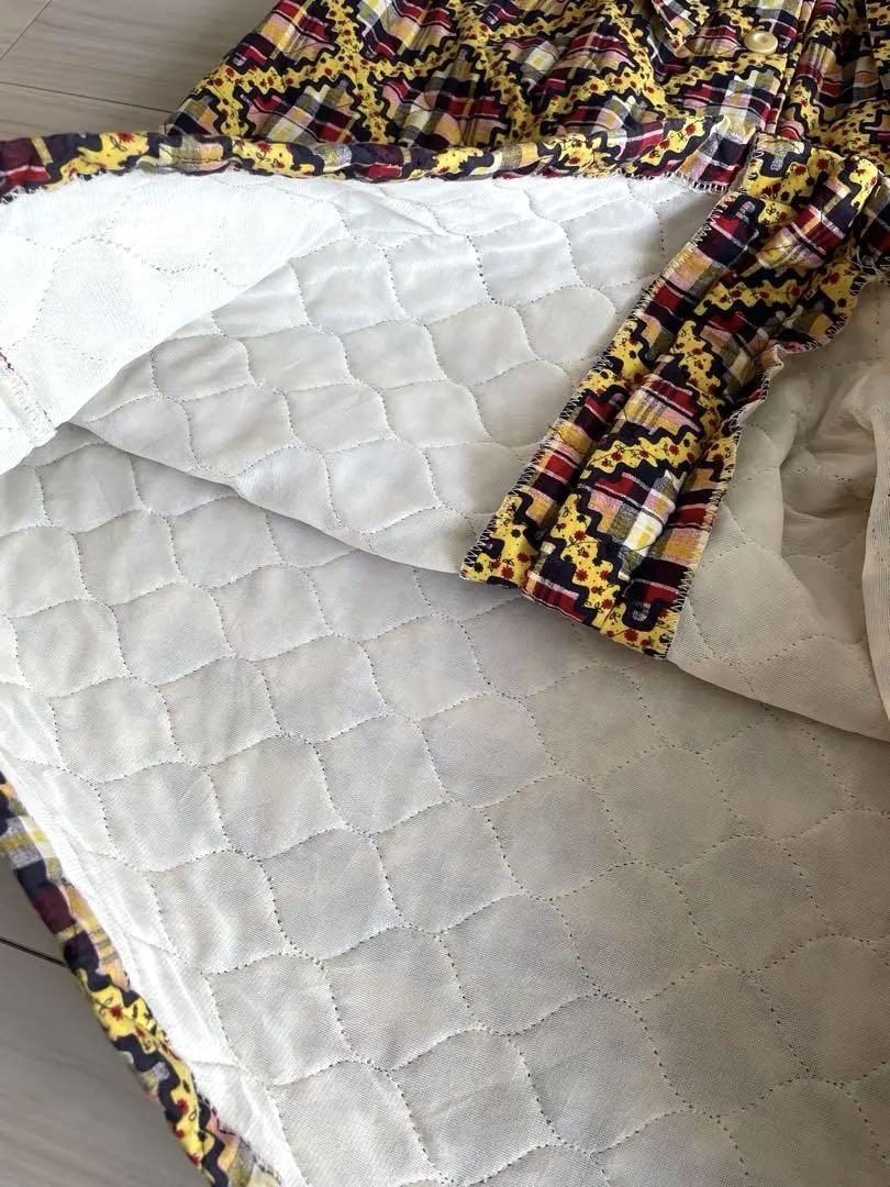 70s plaid quilting skirt キルティングスカート
