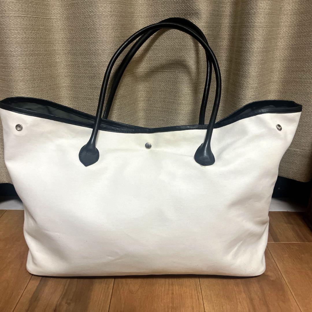 [美品] 帆布レザートートバックビジネス男女兼用