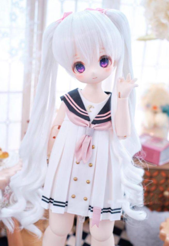 WH19 BJD 1/3 人形 ドール ウィッグ カツラ 耐熱 ハンドメイド