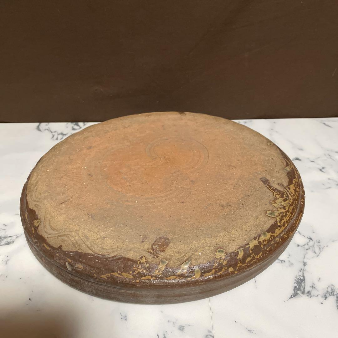 盆栽鉢 古盆器 時代鉢 南蛮鉢 水盤 植木鉢 円形紫泥南蛮鉢 模様鉢 手造り