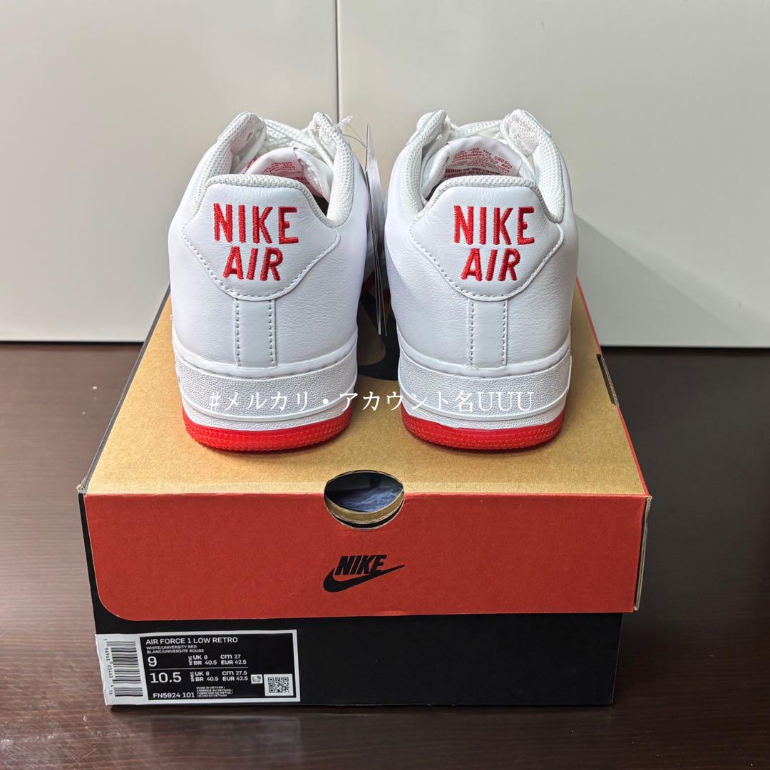 【新品27cm】NIKE｜エアフォース１｜ホワイト/レッド｜ジュエルスウッシュ