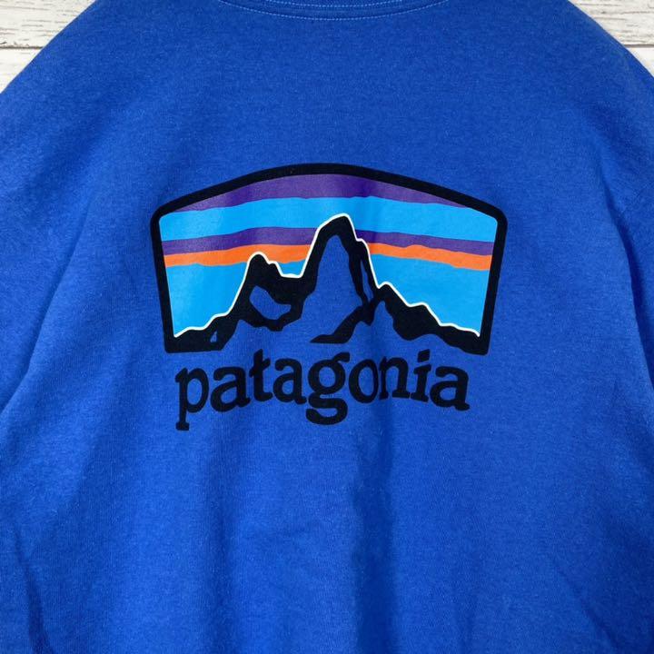 お得新作 メキシコ製 パタゴニア 半袖Tシャツ デカロゴバックプリント メンズS 青 kWAEa-m28844514126 豊富な低価