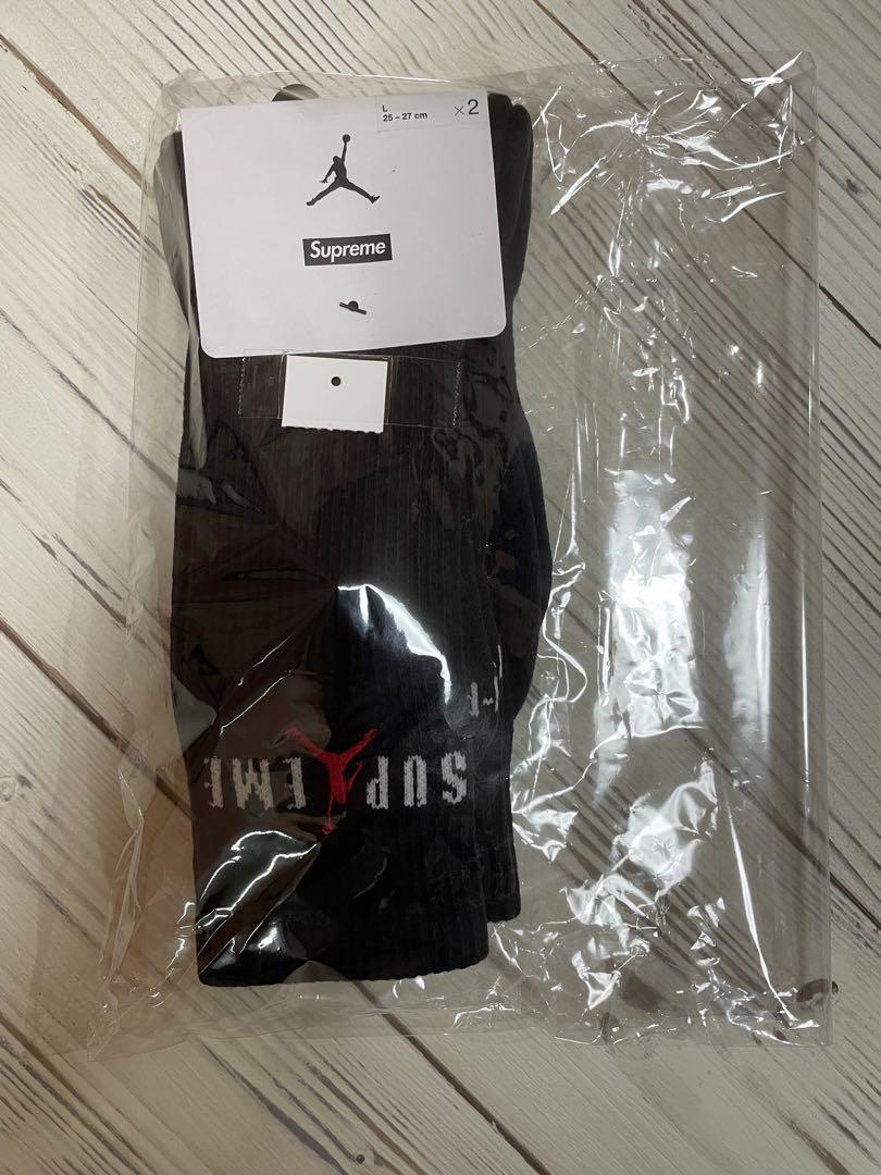 Supreme Jordan Crew Socks 2P セット　黒