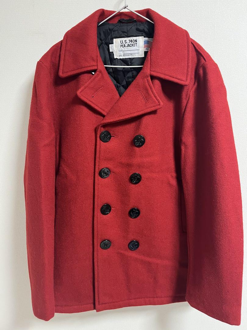 【2着セット】Schott ショット ピーコート　Ｐコート　レッド カーキ　40
