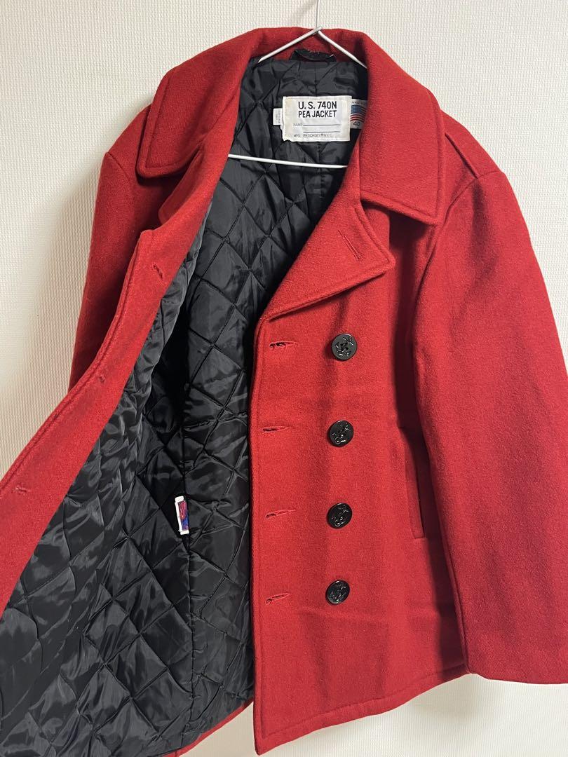 【2着セット】Schott ショット ピーコート　Ｐコート　レッド カーキ　40