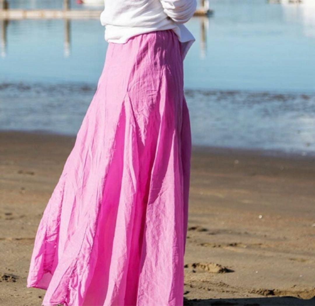 Ron Herman別注CP SHADES リネン　マキシスカート　ピンク　XS