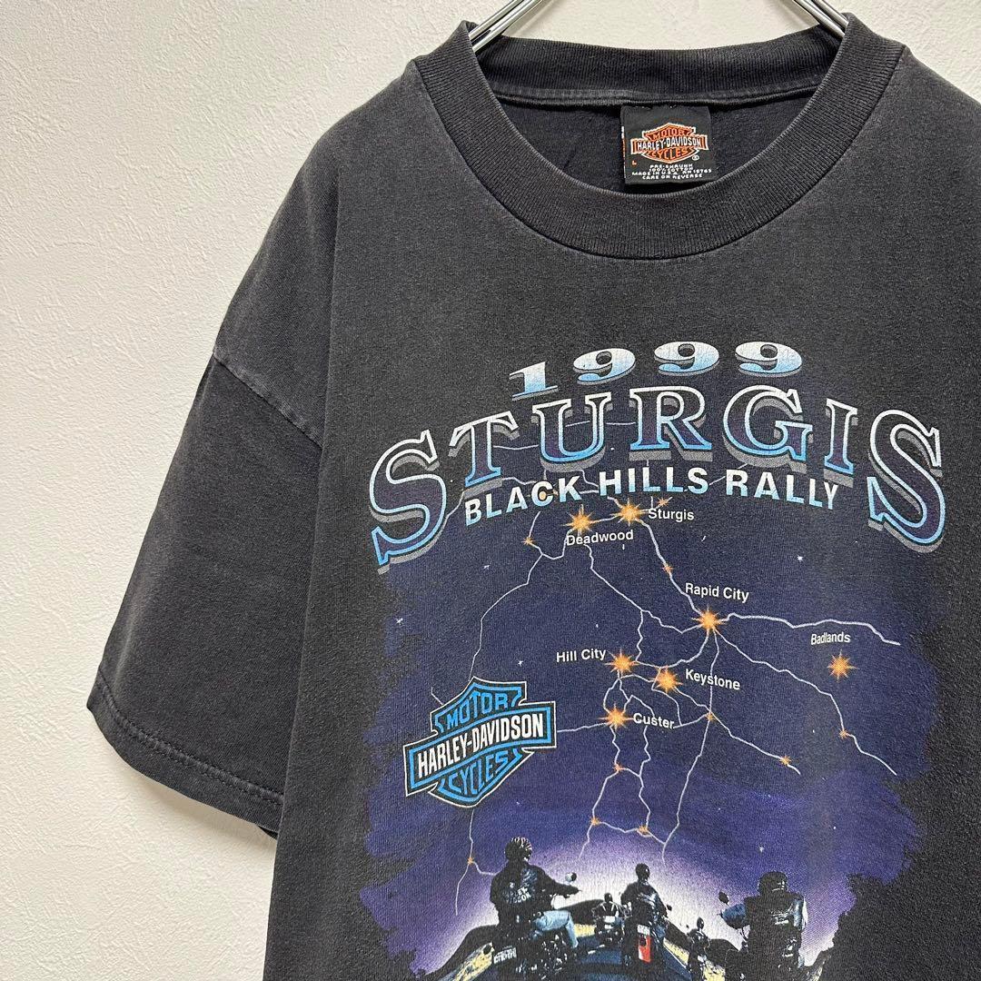 本日超得 90s 古着 USA製 ハーレーダビッドソン バイク 半袖tシャツ L