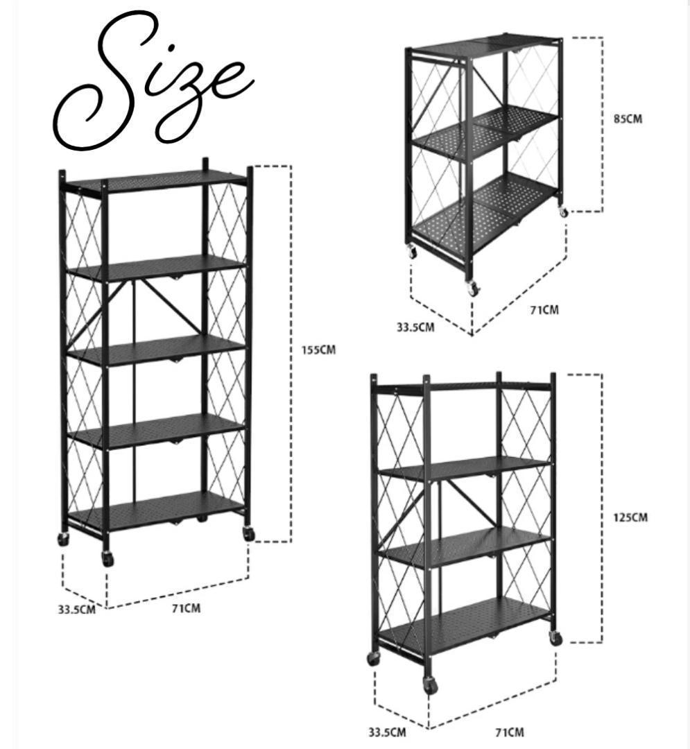 スチールラック棚折りたたみ折り畳みキャスター付き幅70cm5段黒ブラック. スチールラック棚折りたたみ折り畳みキャスター付き幅70cm5段黒ブラック.